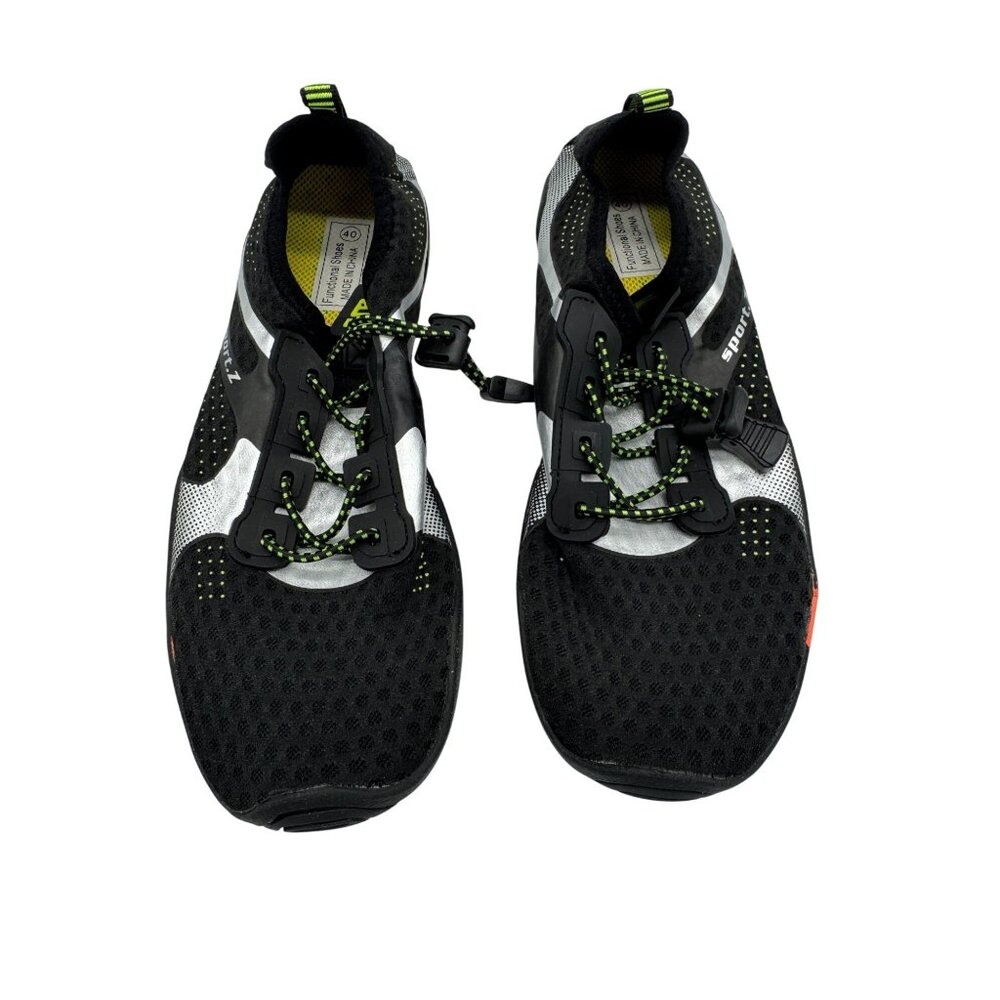 Sport.Z Mens Functional Athletic Shoes Size 40 Black/Green Lightweight Mesh